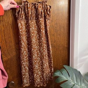 Brown floral mini dress